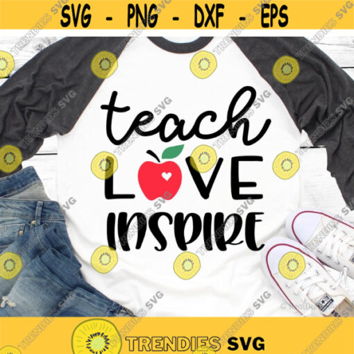 Teach Love Inspire Svg Online School Svg Teacher Svg Back to Virtual School Quarantine Funny Pandemic Shirt Svg File for Cricut Png