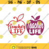 Teacher Life Apple School Cuttable Design SVG PNG DXF eps Designs Cameo File Silhouette Design 1677