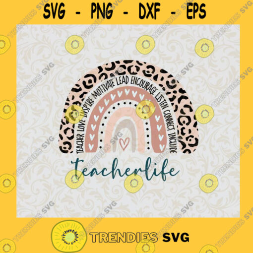 Teacher Life Rainbow SVG Teachers Day Digital Files Cut Files For Cricut Instant Download Vector Download Print Files
