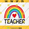 Teacher SVG Teacher Rainbow SVG School SVG png jpg eps dxf studio.3 Cut files for Cricut and Silhouette Clipart Instant Download. Design 305