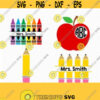 Teacher SVG back to school svg Pencil apple crayon SVG Pencil Monogram Teacher Monogram for CriCut Silhouette cameo svg jpg png dxf Design 4