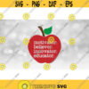 Teacher School Clipart Motivator. Believe. Innovator. Educator Words Cutout of Red Green Brown Apple Digital Download SVG PNG Design 1145