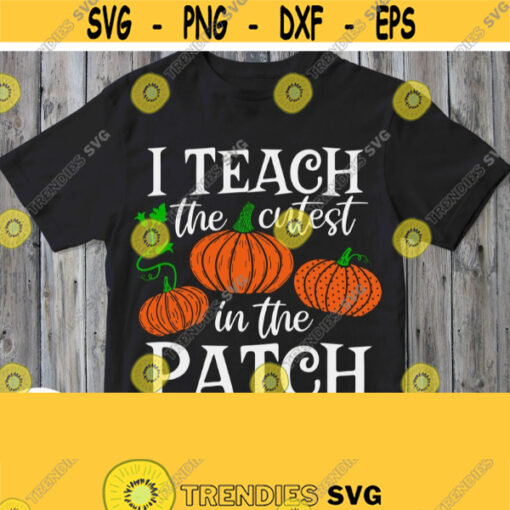 Teacher Shirt Svg File I Teach The Cutest Pumpkins In The Patch Svg Cut Print School Preschool Pre k Kindergarten Teacher Design Design 383