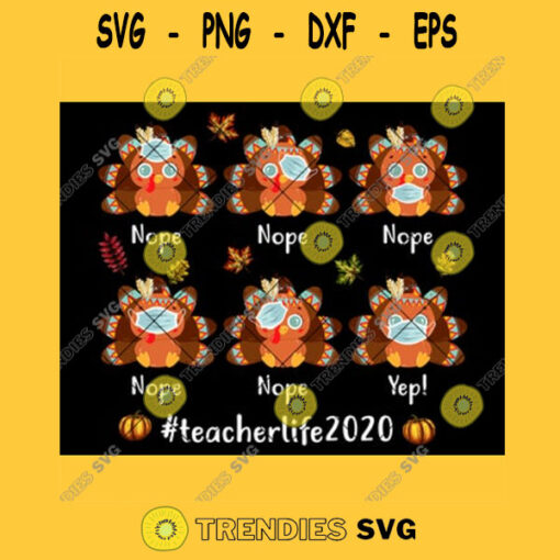 Teacher Turkey Wear Mask Wrong Thanksgiving PNG JPG