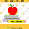 Teacher monogram frame SVG school svg back to school svg apple book pencil SVG books svg for CriCut Silhouette cameo svg jpg png dxf Design 135