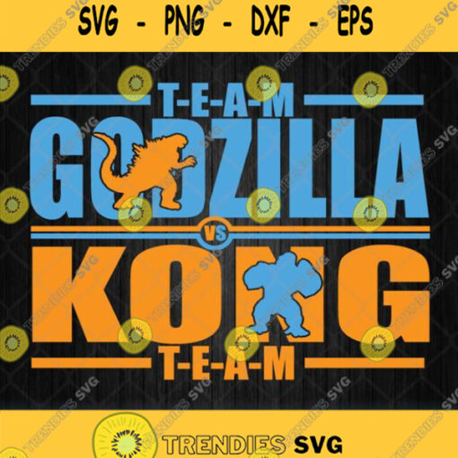 Team Godzilla Vs Kong Svg Png Clipart Silhouette Dxf Eps