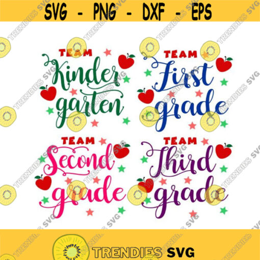 Team Kindergarten 1st grade 2nd 3rd Pre K School Cuttable Design SVG PNG DXF eps Designs Cameo File Silhouette Design 1430