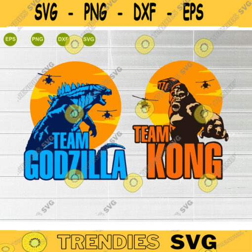 Team Kong Team Godzilla SVG Cricut filesClip Art Instant Download Digital Files Svg Png