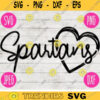 Team Spirit SVG Spartans Heart Sport png jpeg dxf Commercial Use Vinyl Cut File Mom Dad Fall School Pride Football Baseball Softball 281