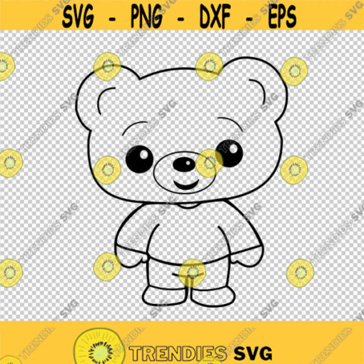 Teddy Bear Cute Little Bear With Shirt SVG PNG EPS File For Cricut Silhouette Cut Files Vector Digital File