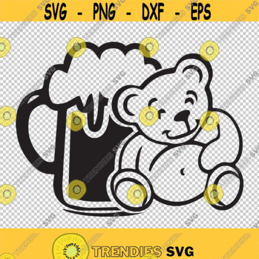 Teddy Beer Bear SVG PNG EPS File For Cricut Silhouette Cut Files Vector Digital File