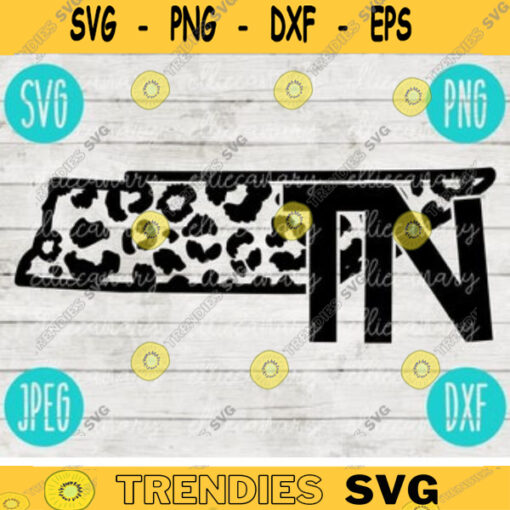 Tennessee TN SVG State Leopard Cheetah Print svg png jpeg dxf Small Business Use Vinyl Cut File 1760