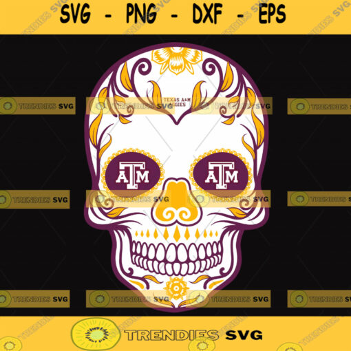 Texas AM Aggies Skull Svg Skull Ncaa Svg Sport NCAA Svg Skull Ncaa Shirt Silhouette Svg Cutting Files Download Instant BaseBall Svg Football Svg HockeyTeam