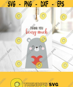 Thank You Beary Much Tags. Baby Shower Favor Tags. Printable Thank You Cards. Birthday Favor Bag Labels Stickers. Treat Gift Decor Download Design 518