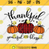 Thankful Grateful And Blessed Thanksgiving Pumpkin Svg Png