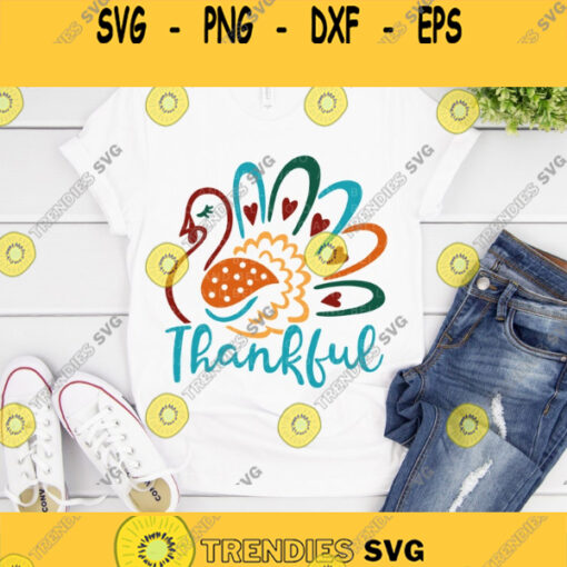 Thankful Svg Turkey Svg Thanksgiving SVG Turkey Cut File Fall Svg Autumn Svg Thankful Turkey Svg Svg files for Cricut