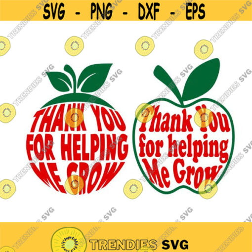 Thanks for helping me grow Apple School Cuttable Design SVG PNG DXF eps Designs Cameo File Silhouette Design 1880