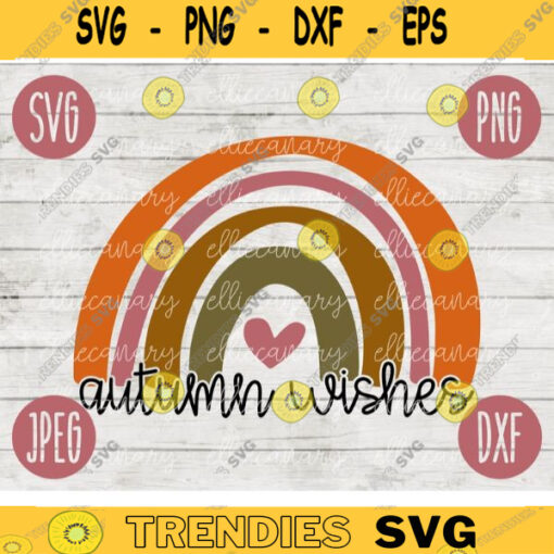 Thanksgiving Fall SVG Rainbow Autumn Wishes svg png jpeg dxf Silhouette Cricut Commercial Use Vinyl Cut File Fall 2583