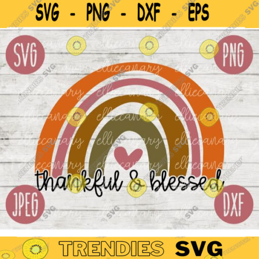 Thanksgiving Fall SVG Rainbow Thankful Blessed svg png jpeg dxf Silhouette Cricut Commercial Use Vinyl Cut File Fall 487