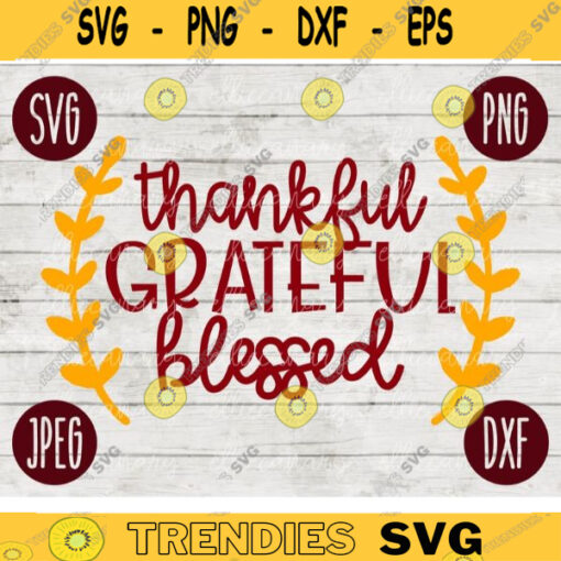 Thanksgiving Fall SVG Thankful Grateful Blessed svg png jpeg dxf Silhouette Cricut Commercial Use Vinyl Cut File Fall Autumn 1934
