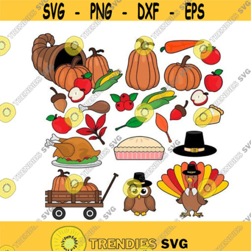 Thanksgiving Feast Autumn Fall Cuttable Design Thanksgiving Pack SVG PNG DXF eps Designs Cameo File Silhouette Design 1297