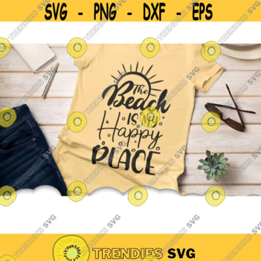 The Beach Is My Happy Place SVG Beach Destination SVG Beach SVG Files For Cricut Flip Flop Sandals Svg Summer Beach Cut Files Dxf Design 9911 .jpg