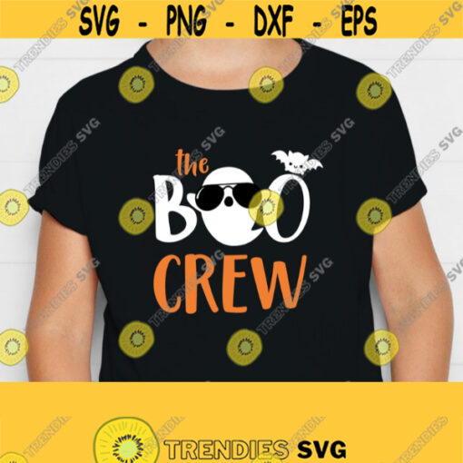 The Boo Crew SVG. Kids Halloween Shirt. Cute Sunglasses Ghost Vector Cut Files for Cutting Machine. Spooky Bat Clipart png dxf eps Download Design 705