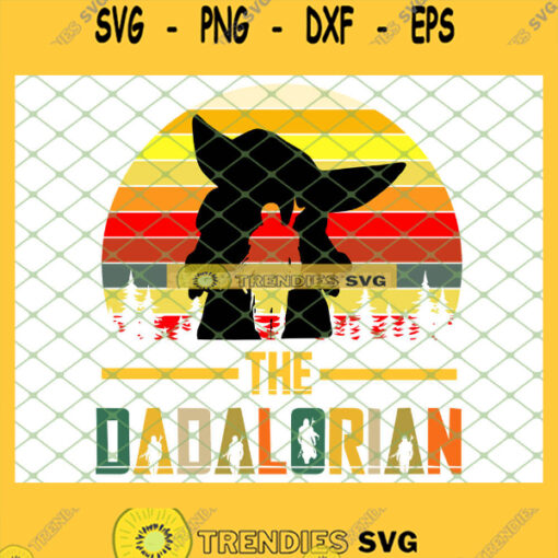 The Dadalorian Baby Yoda Mandalorian Vintage SVG PNG DXF EPS 1