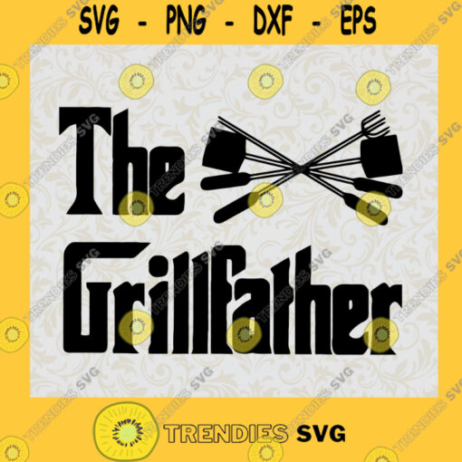 The Grillfather Svg BBQ Dad Svg Chef Dad Svg Fathers Day Svg Daddy And Son Svg