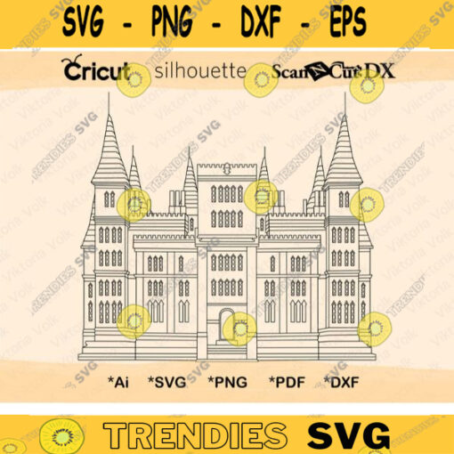 The Manor SVG Big House Cut File Silhouette Outline Vector Mansion Line Art Printable Vinyl Drawing
