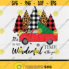 The Most Wonderful Time Of The YearChirstmas LoverMerry ChristmasWinterHoliday SeasonRed truckPine treeLeopardDigital Downloadprint Design 128