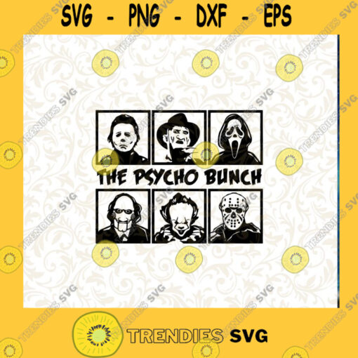 The Psycho Bunch Movie Creepy Halloween Horror Friends Team SVG DXF EPS PNG Cutting File for Cricut Cutting Files Vectore Clip Art Download Instant