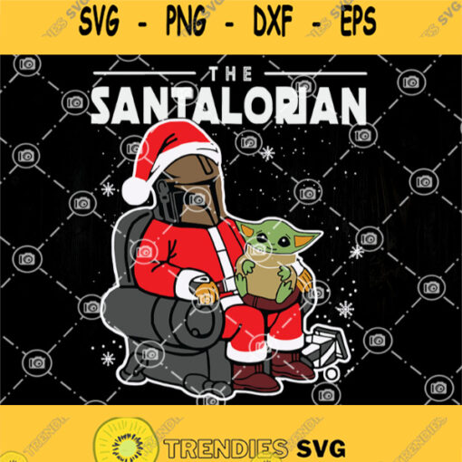 The Santalorian Santa Mandalorian Hug Baby Yoda Christmas Svg Yoda Christmas Svg Baby Yoda Svg Merry Christmas Svg