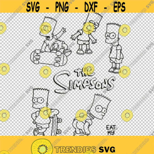 The Simpsons Bart Bundle Collection SVG PNG EPS File For Cricut Silhouette Cut Files Vector Digital File