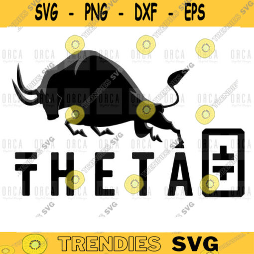 Theta bull crypto Coin Svg THETA Crypto BULLRUN Blockchain Token for TV Entertainment pngdigital file 456