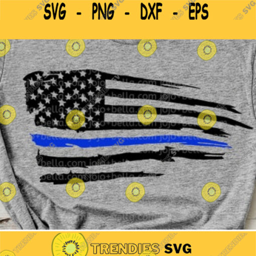 Thin blue line svg Police Svg American Flag Svg Distressed Flag Svg Files For Cricut Sublimation Designs Downloads
