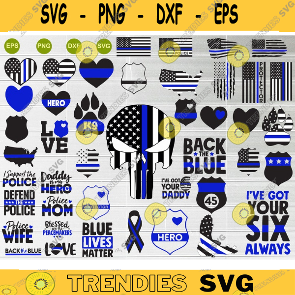 Bundle SVG - Thin Blue Line Svg Bundle,Thin Blue Line Flag Svg, Blue ...