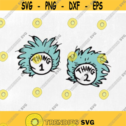 Thing 1 svg Thing 2 svg svg png jpg eps dxf studio.3 Cut files for Cricut and Silhouette Clipart Instant Download. Design 146