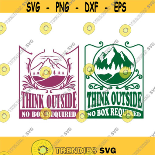 Think outside no box required word Cuttable Design SVG PNG DXF eps Designs Cameo File Silhouette Design 1004