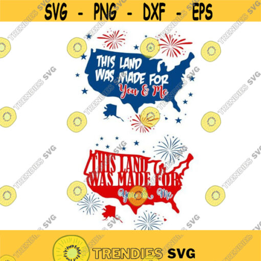 This Land was made for you and me usa united states flag Cuttable Design SVG PNG DXF eps Designs Cameo File Silhouette Design 1837