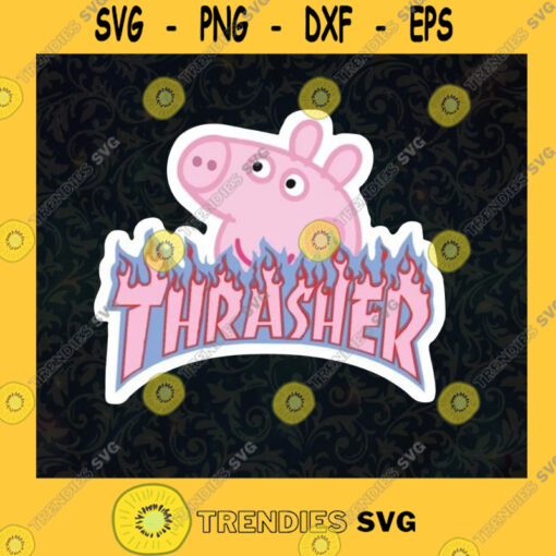 Thrasher Svg Pink Piggy Svg Fashion Brand Svg Cartoon Movie Svg