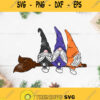 Three Gnome With Broom Svg Gnome Halloween Svg Gnome Witches Svg