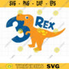 Three Rex SVG 3 Rex Svg 3Rd Birthday Svg T Rex Dinosaur Three Year Old Baby Boy Birthday T Shirt SVG DXF Cut files for Cricut copy