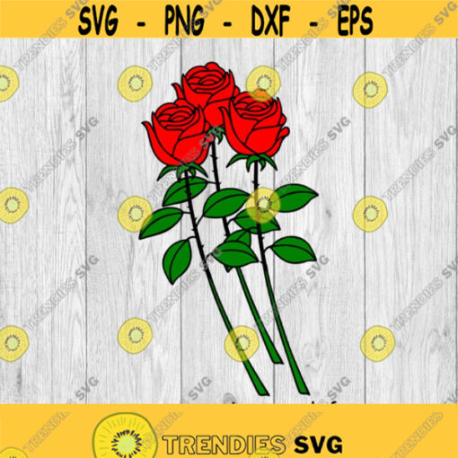 Three Roses Read Description svg png ai eps dxf DIGITAL FILES for Cricut CNC and other cut or print projects Design 247