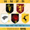 Thrones Game Bundle SVG Houses Emblems Cut File Vector Animal Sigil Emblems Lion Dragon Wolf Kraken Stang