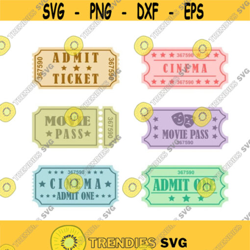 Ticket Movie Cinema Cuttable Design SVG PNG DXF eps Designs Cameo File Silhouette Design 273