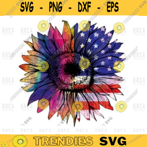 Tie Dye Patriotic Sunflower Png Patriotic Sunflower pngAmerican FlagSublimation Designs Downloads PNG Printable PNG Digital Download 257