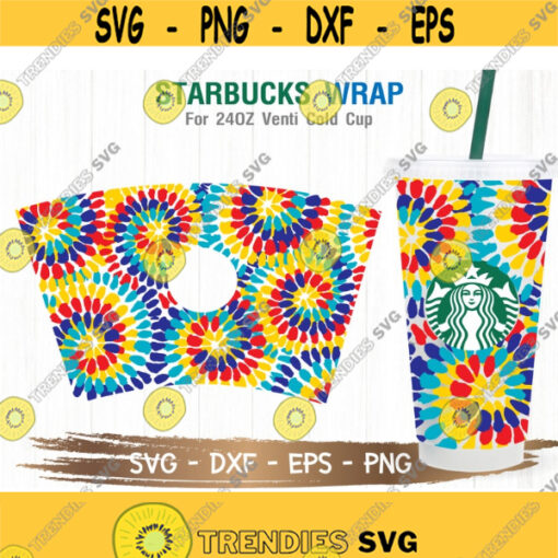 Tie Dye Starbucks Cup SVG Rainbow tie dye SVG Tie Dye svg DIY Venti for Cricut 24oz venti cold cup Instant Download Design 133