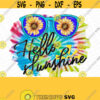 Tie Dye Sunglasses Hello Sunshine PNG Hand Drawn Sublimation Design digital download Sunflower png Summer sublimation file PNG Design 330