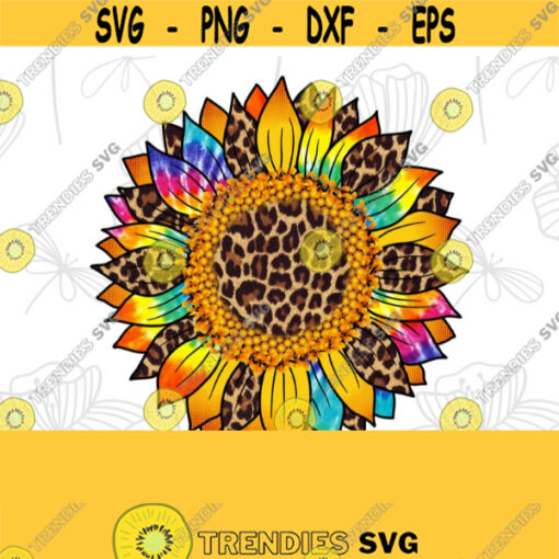 Tie dye Leopard Sunflower Sublimation Png Colorful Sunflower Sublimation Designs Sunflower png Sublimation Designs Digital Download PNG Design 377